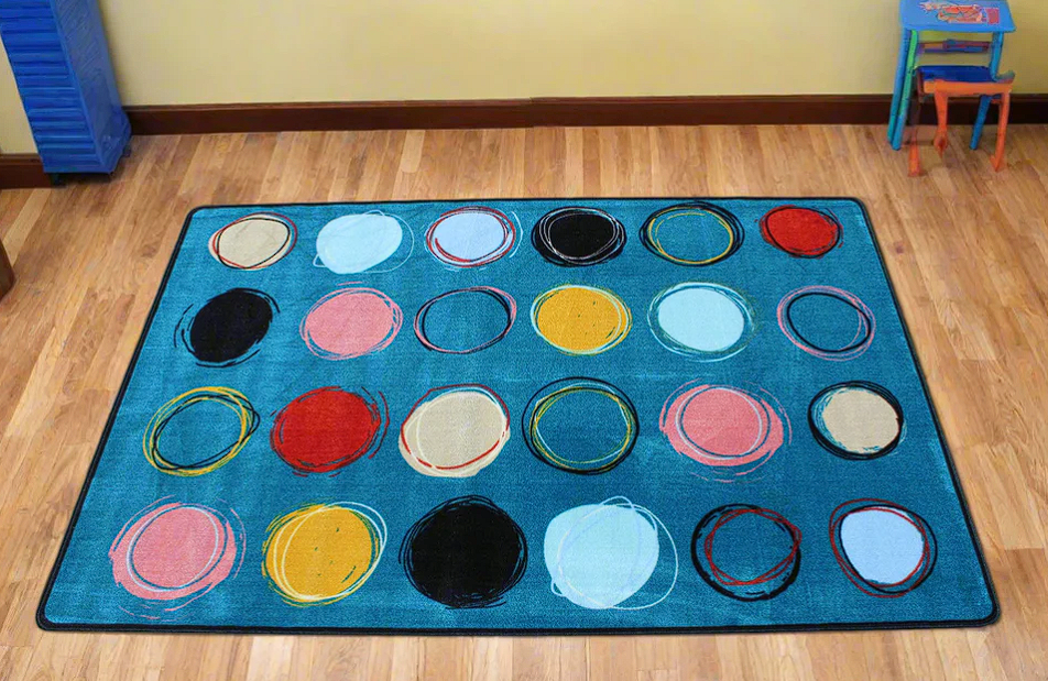 Boho Circle Seating Teal 6'x9'