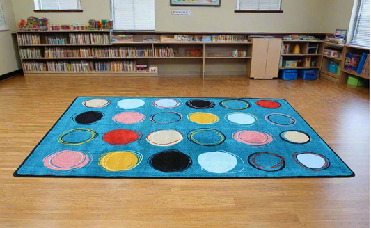 Boho Circle Seating Teal 6'x9'