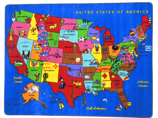 USA Cartoon Map 6'6"x8'4"